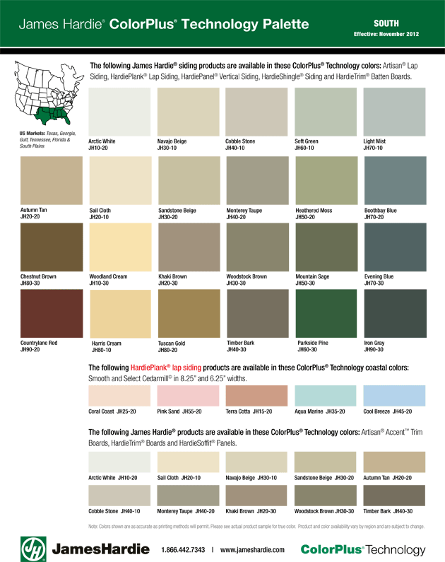 James Hardie, ColorPlus, Color Palette, South, The Woodlands, Texas, Conroe, Spring, Atascocita