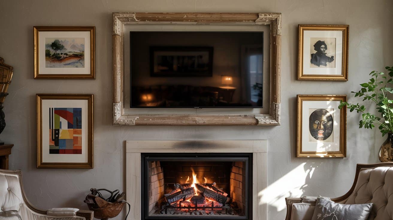 Position Artwork or Decor Around the TV to Visually Soften Height