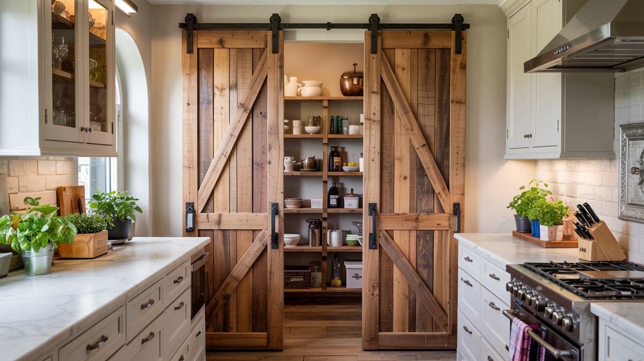 Sliding Barn Doors in the Kitchen