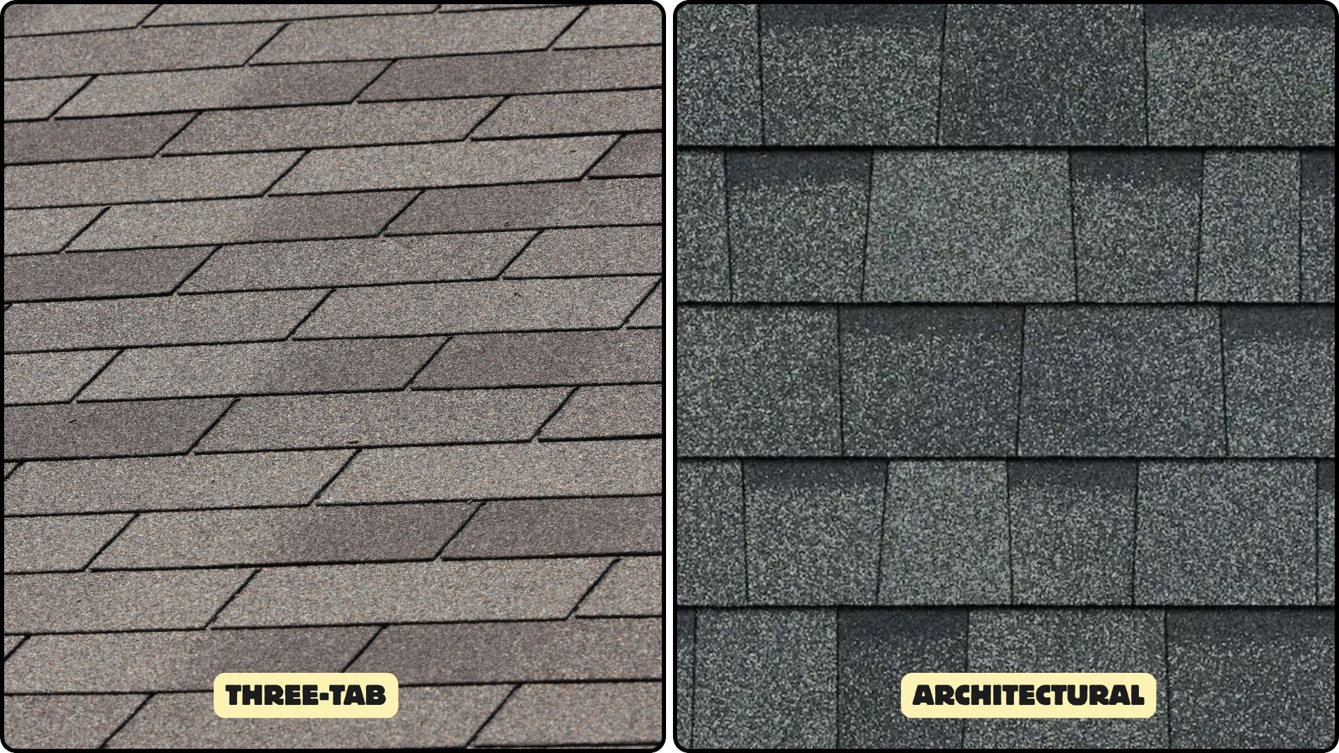 architectural vs three tab shingles