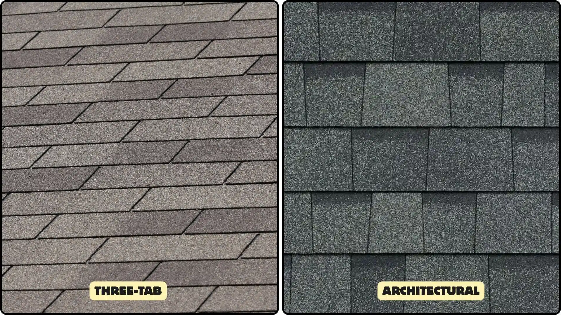 architectural vs three tab shingles