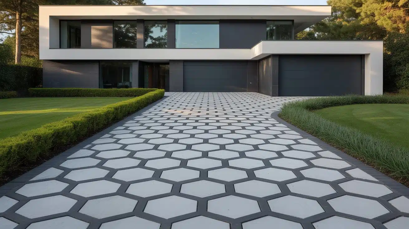 geometric patterened pavers