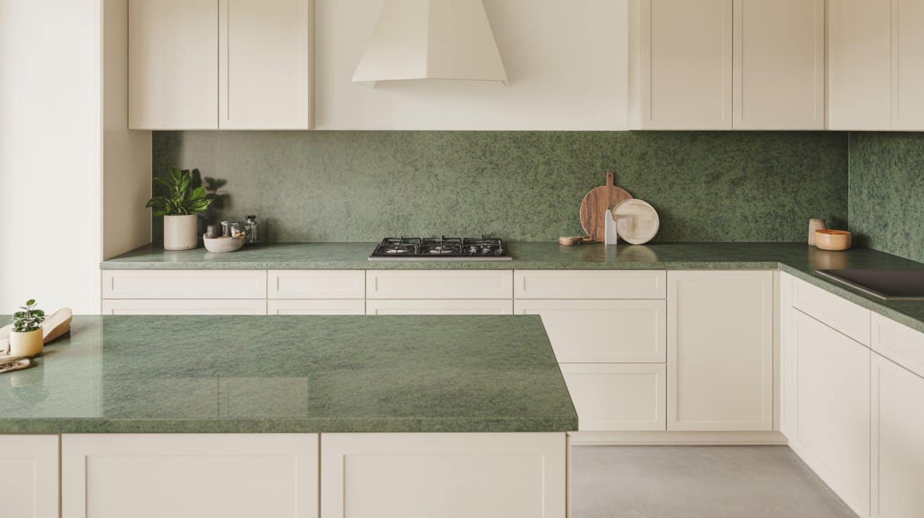 green granite accents