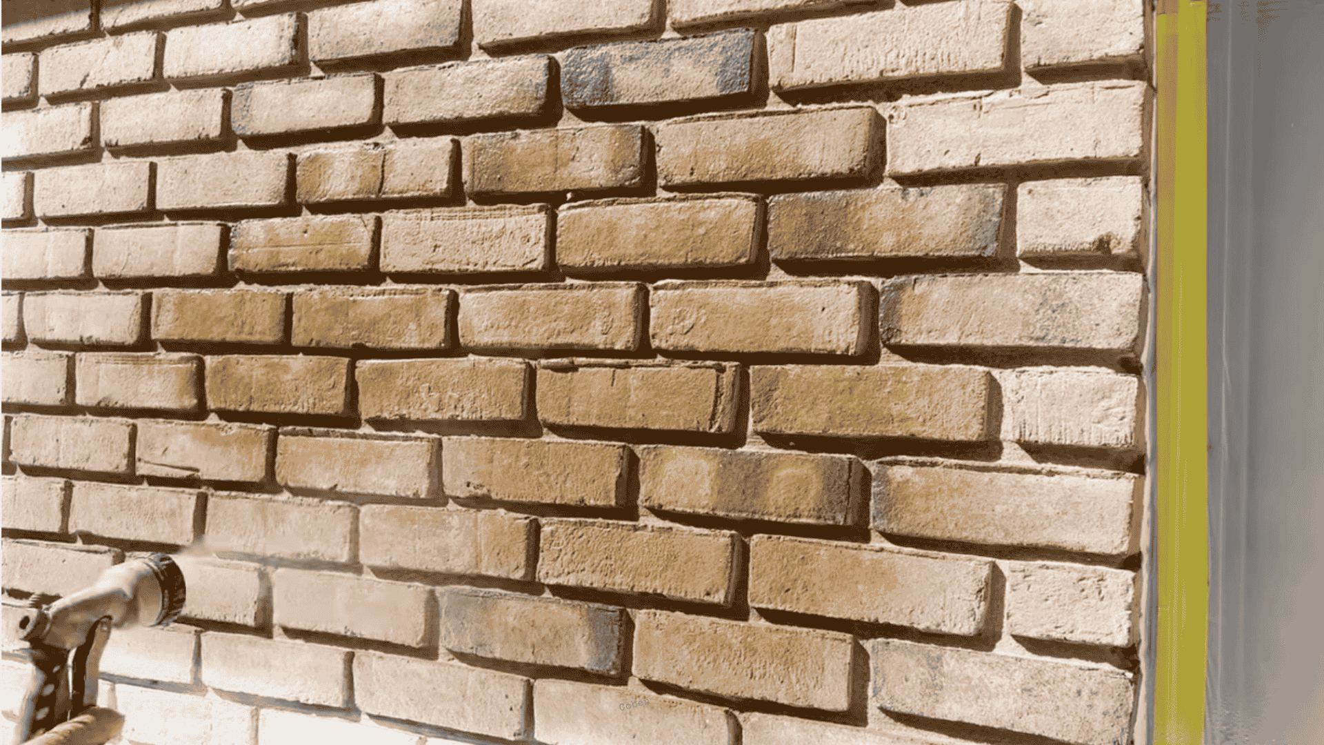 step 3 dampen your brick surface