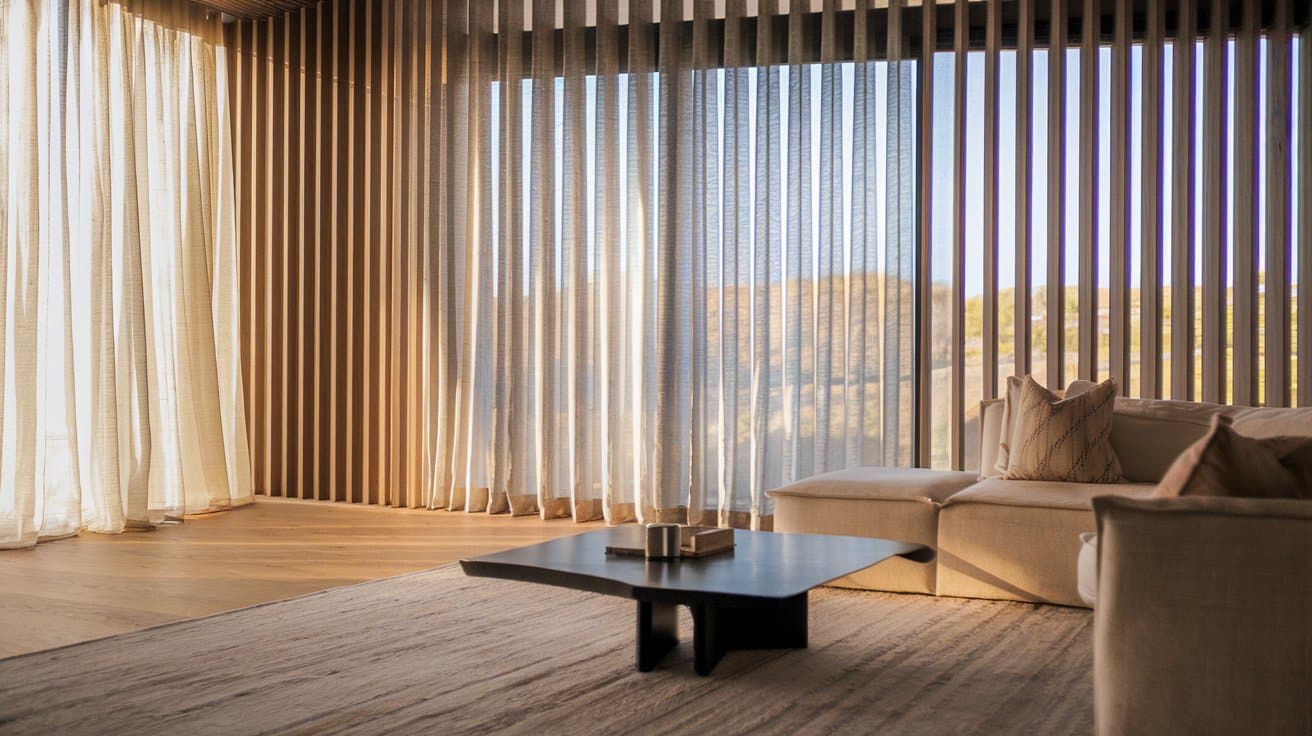 textured wood slat surround