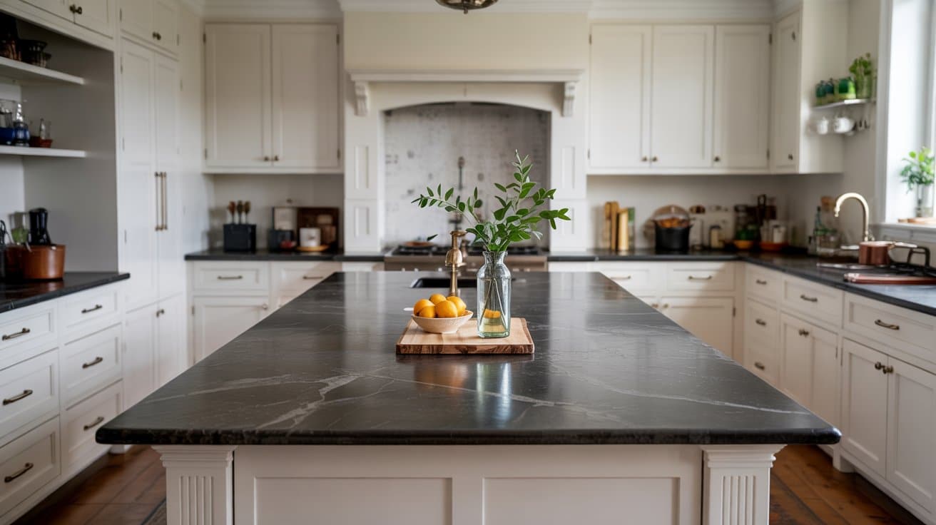 white with dark granite