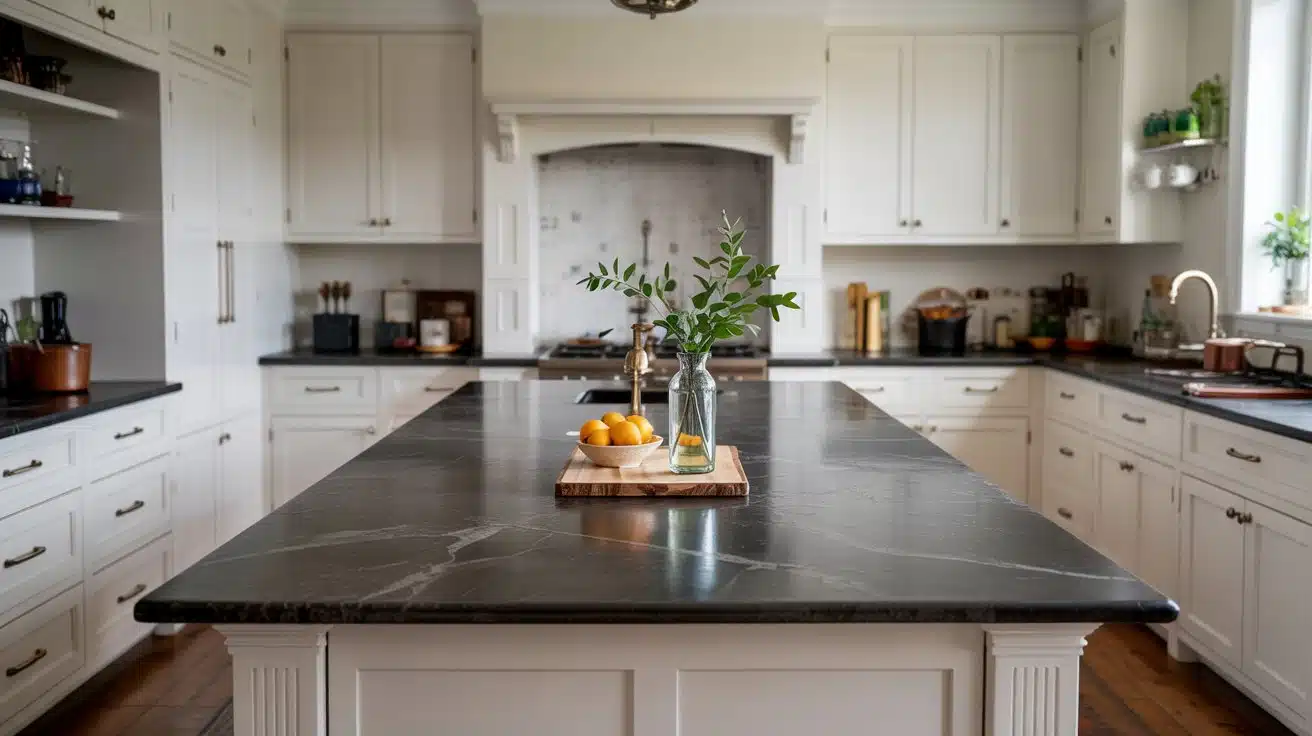 white with dark granite