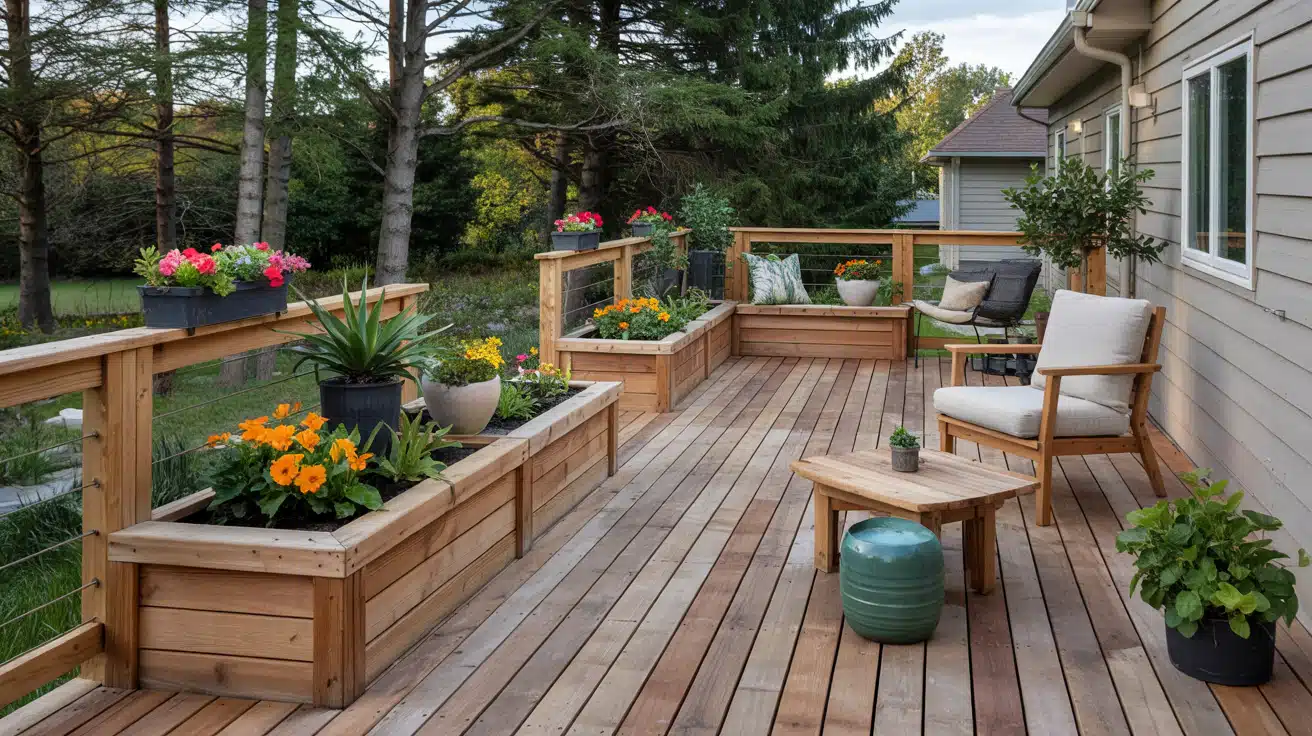 Built In Planter Deck