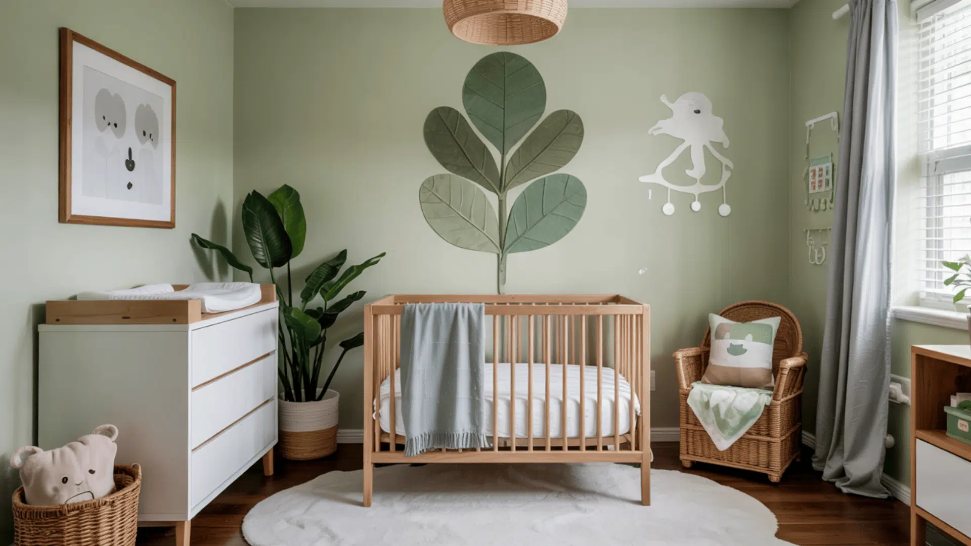 Celery Paint used in the nursery room to give it a calming look