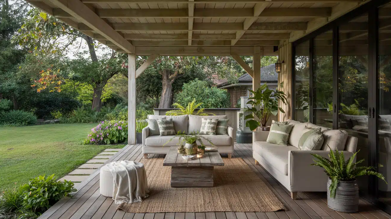 Covered Living Room Deck