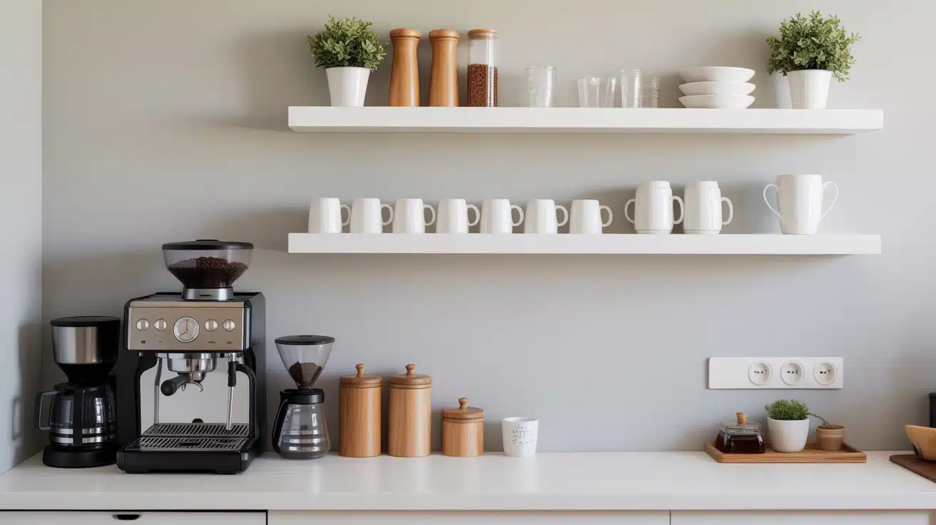 Floating Shelf Coffee Bar