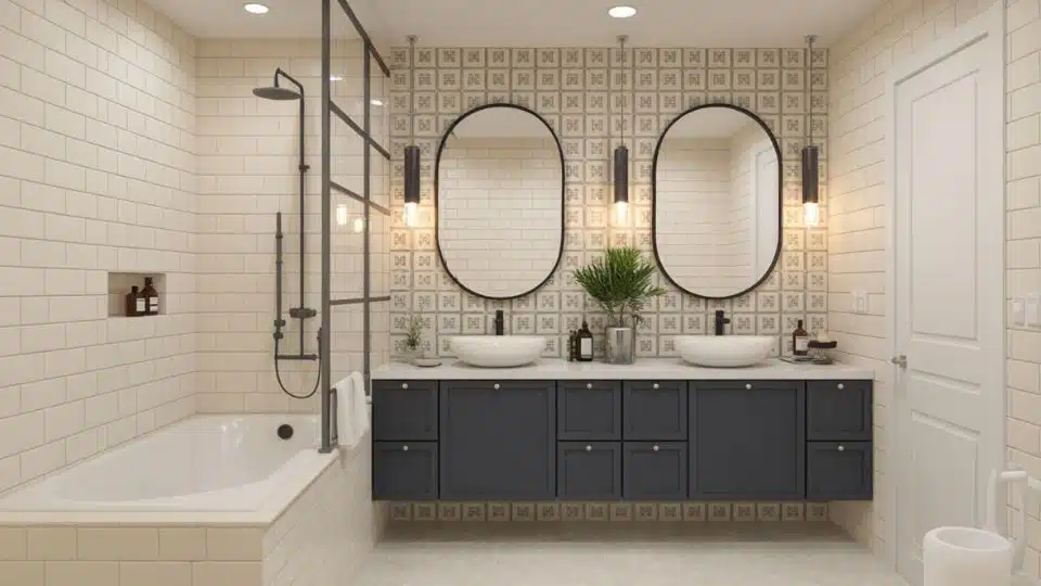 Accent Walls Using Tile or Paint