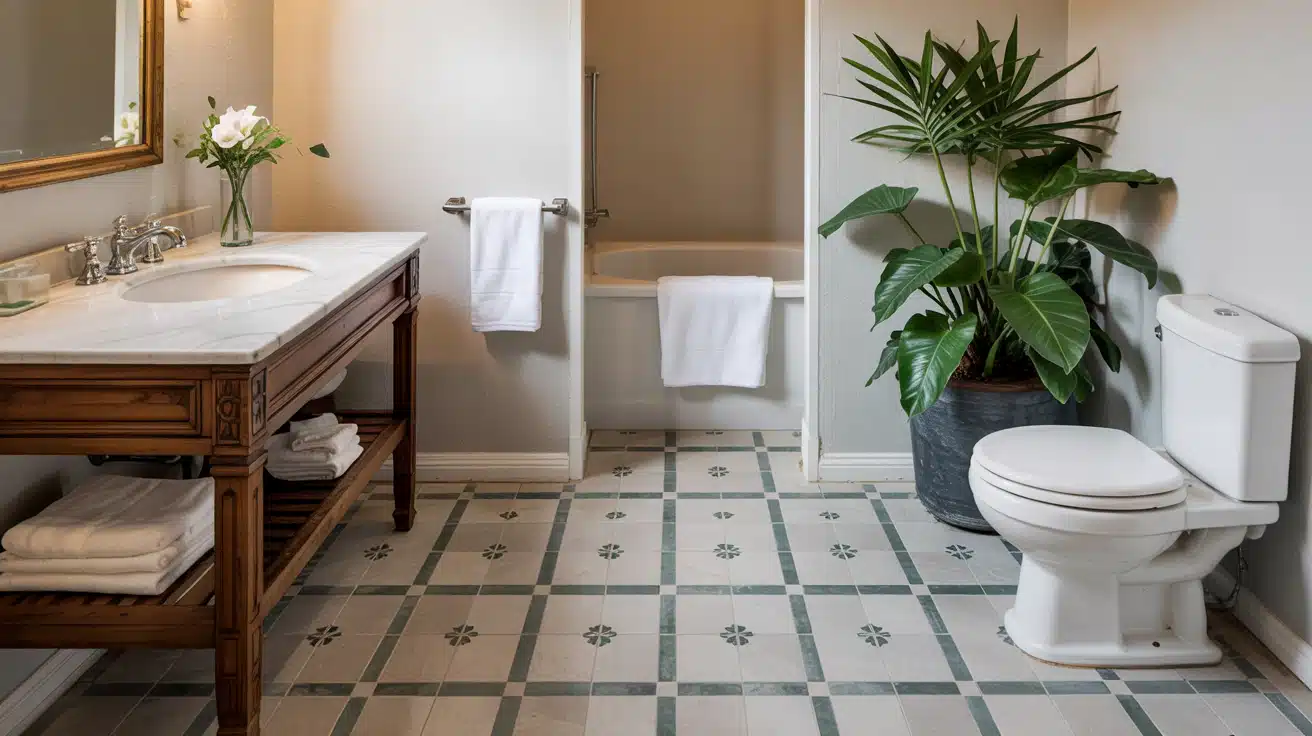 Green Geometric Floor Inlay