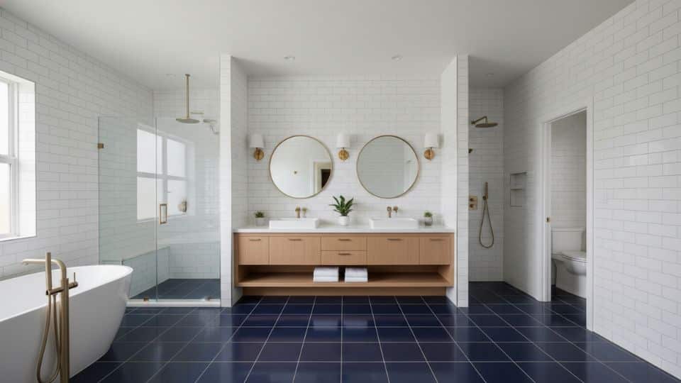 balanced layout for an existing bathroom