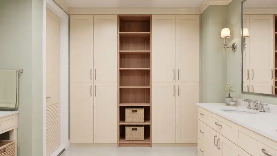 built in linen storage