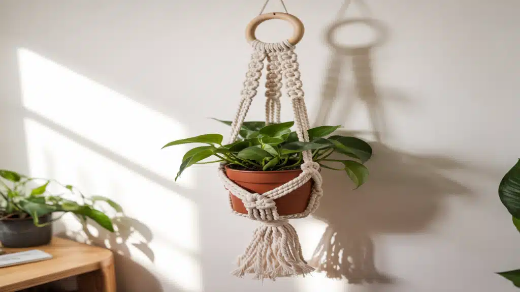 how to macrame plant hanger
