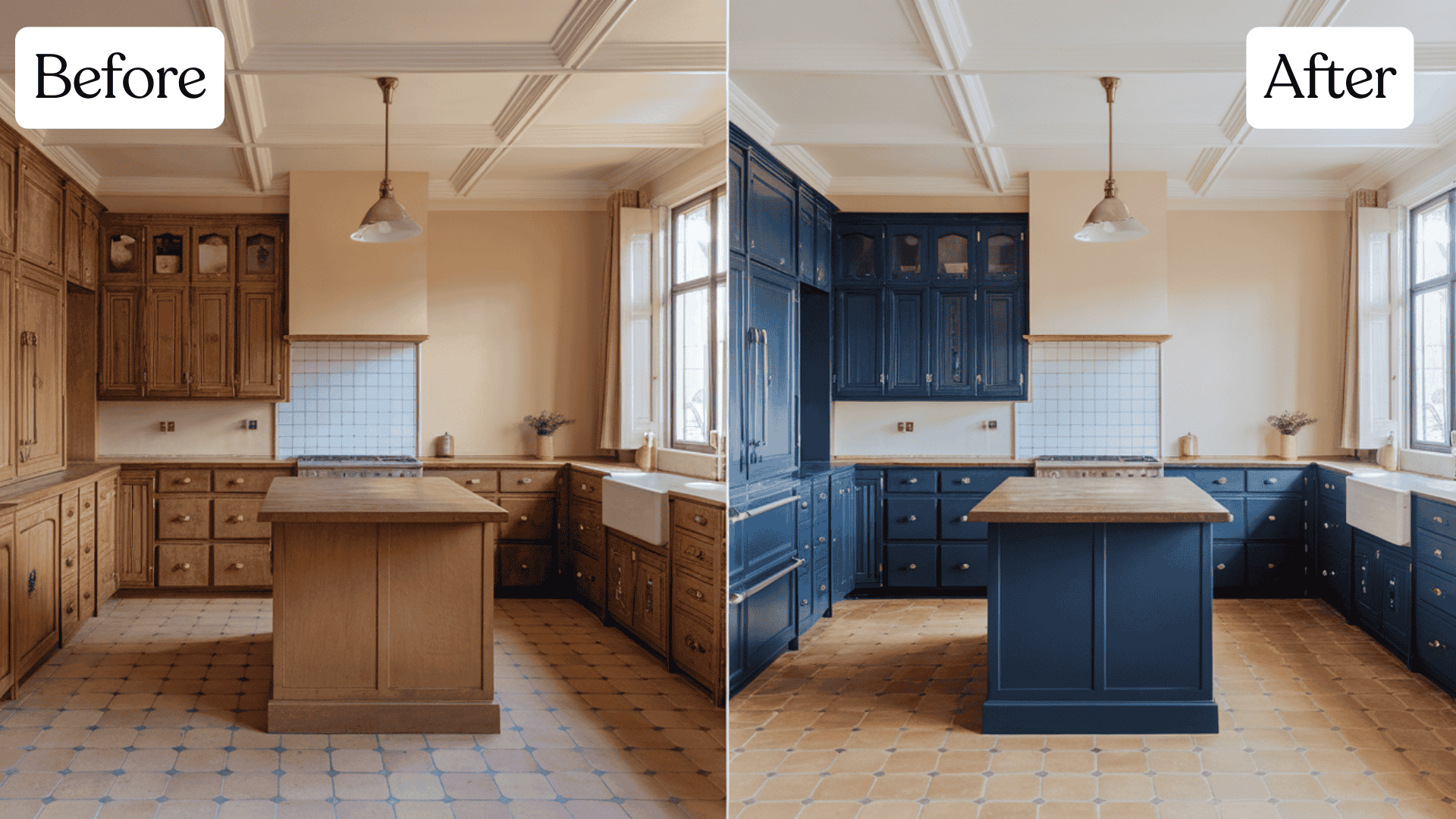 oak navy blue cabinet refacing