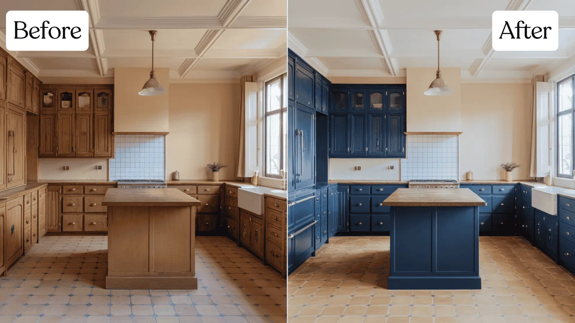 oak navy blue cabinet refacing