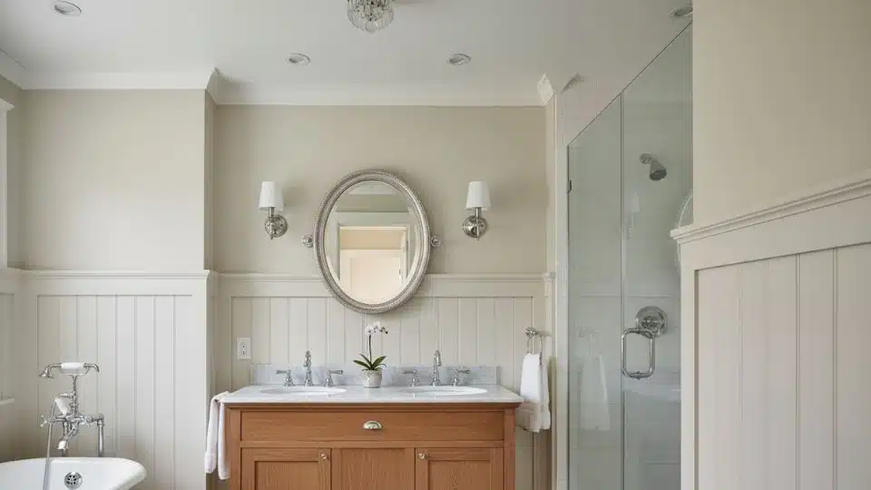 polished chrome or nickel fixtures