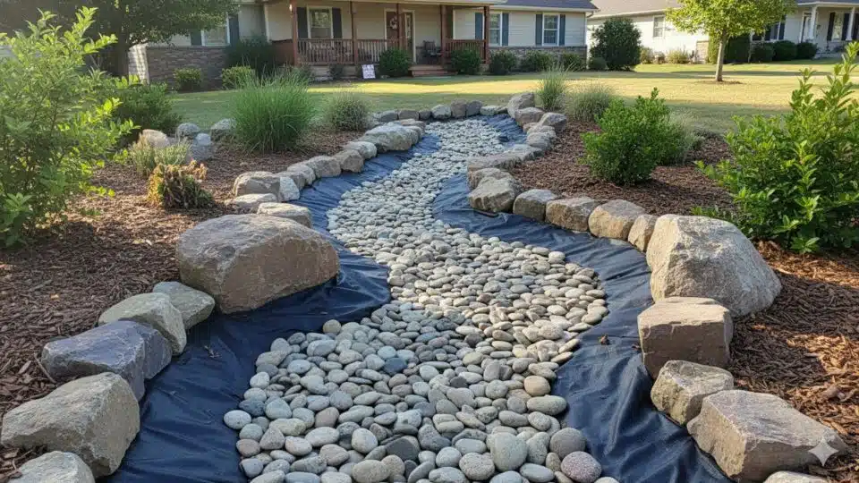 Idea 1 Create a River rock Dry Stream Bed