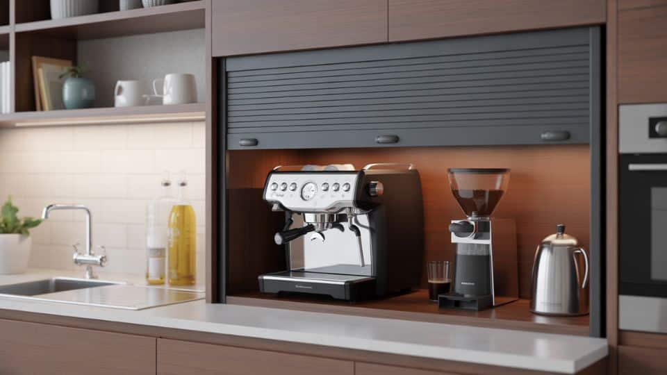 built in coffee appliance garage
