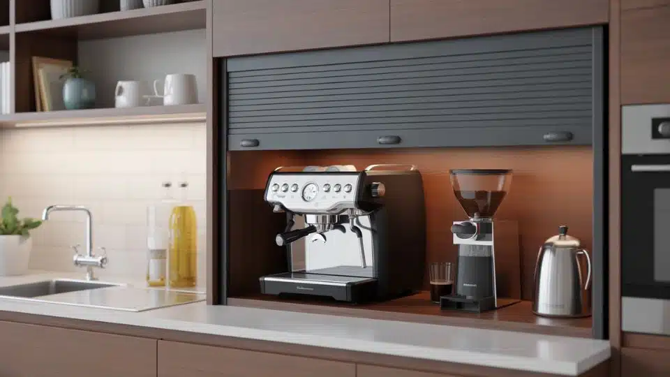 built in coffee appliance garage