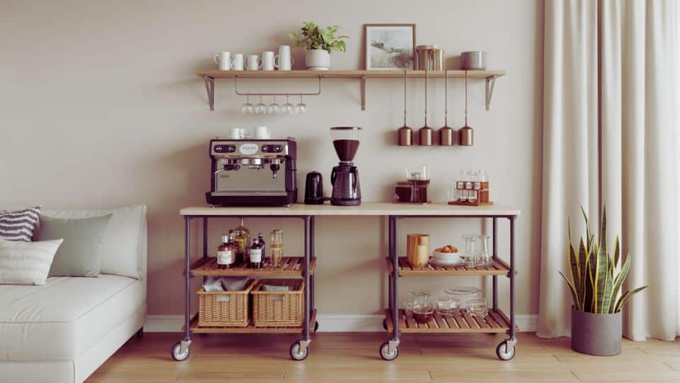 coffee bar in a rental friendly setup (1)