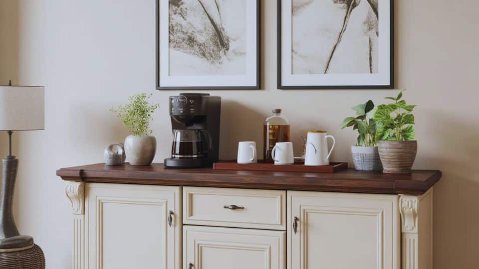 coffee bar on a sideboard