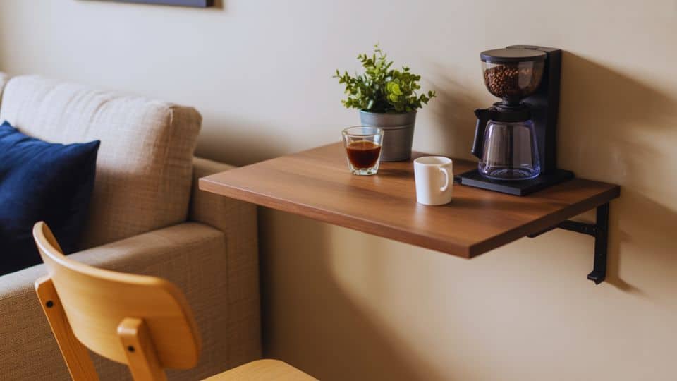 fold down coffee bar station