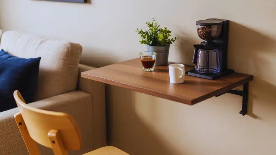 fold down coffee bar station