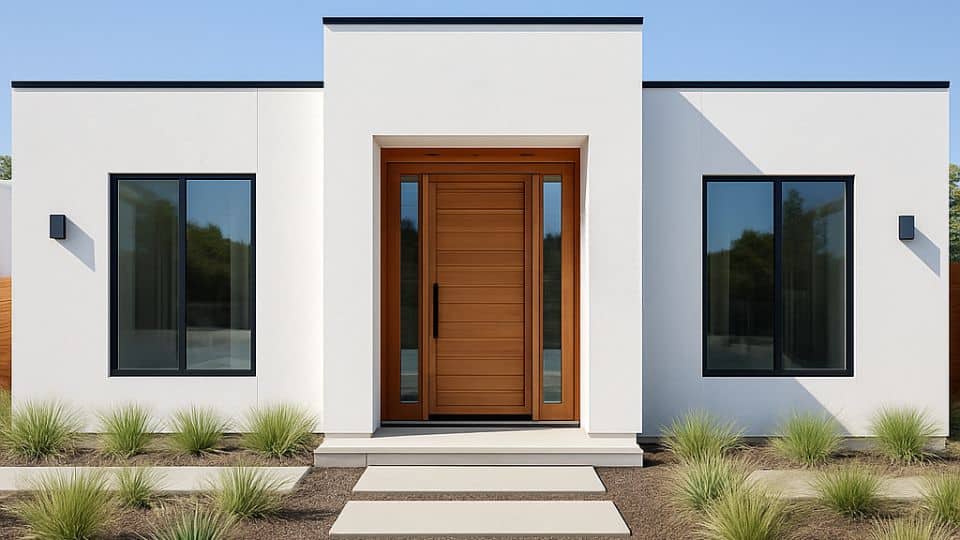 natural wood accent entry doors