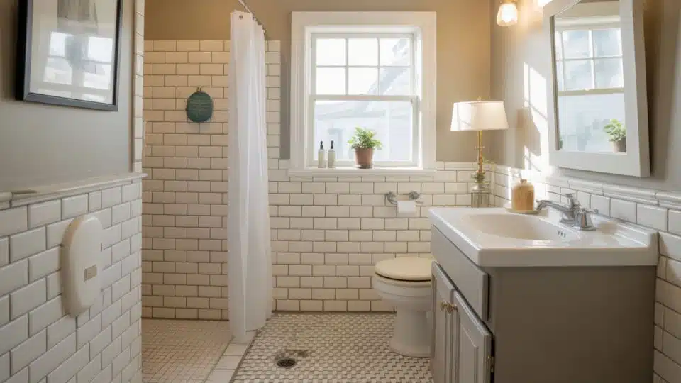 paint the walls instead of retiling