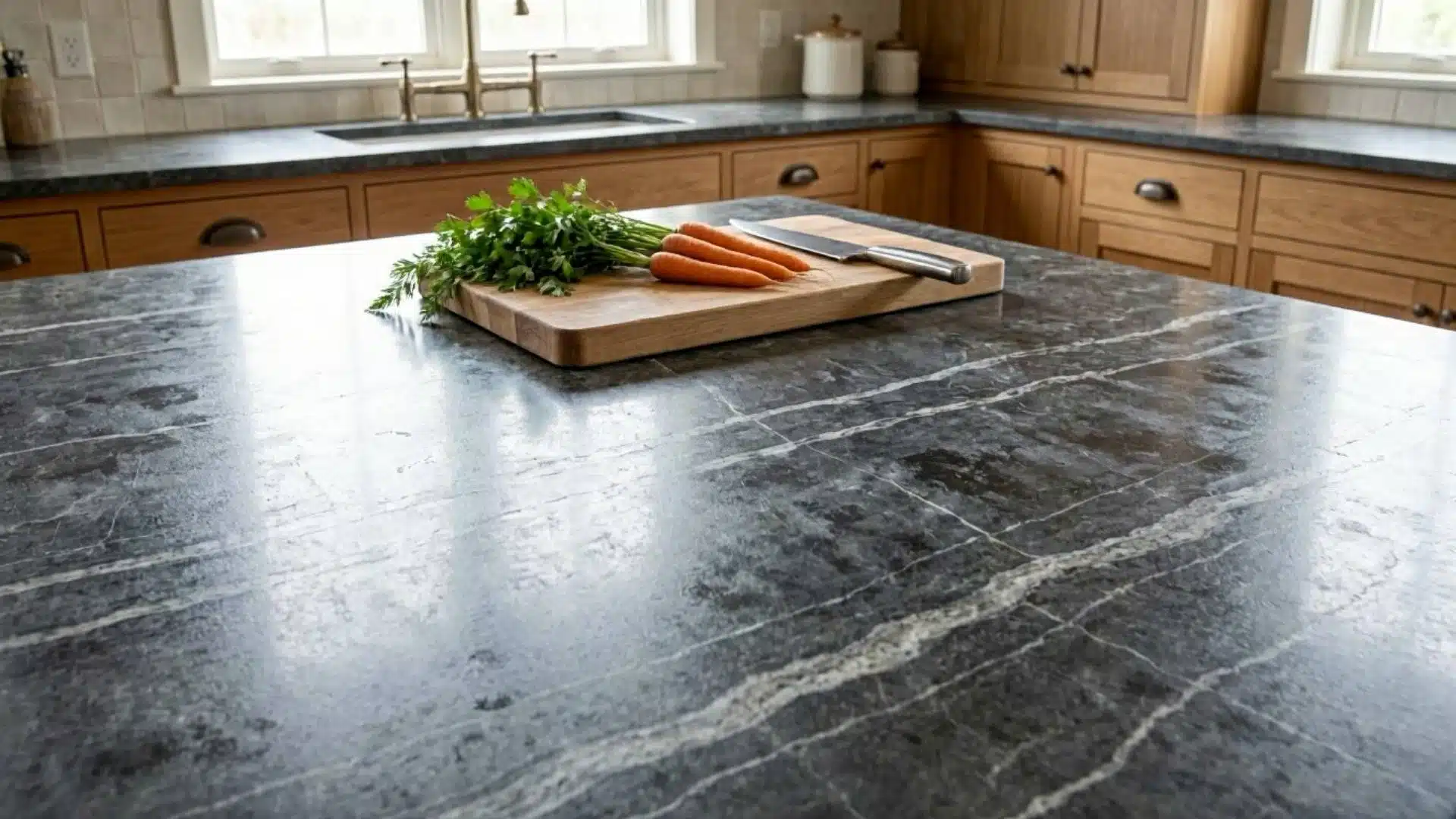 craftsman-kitchen-honed-soapstone-countertop