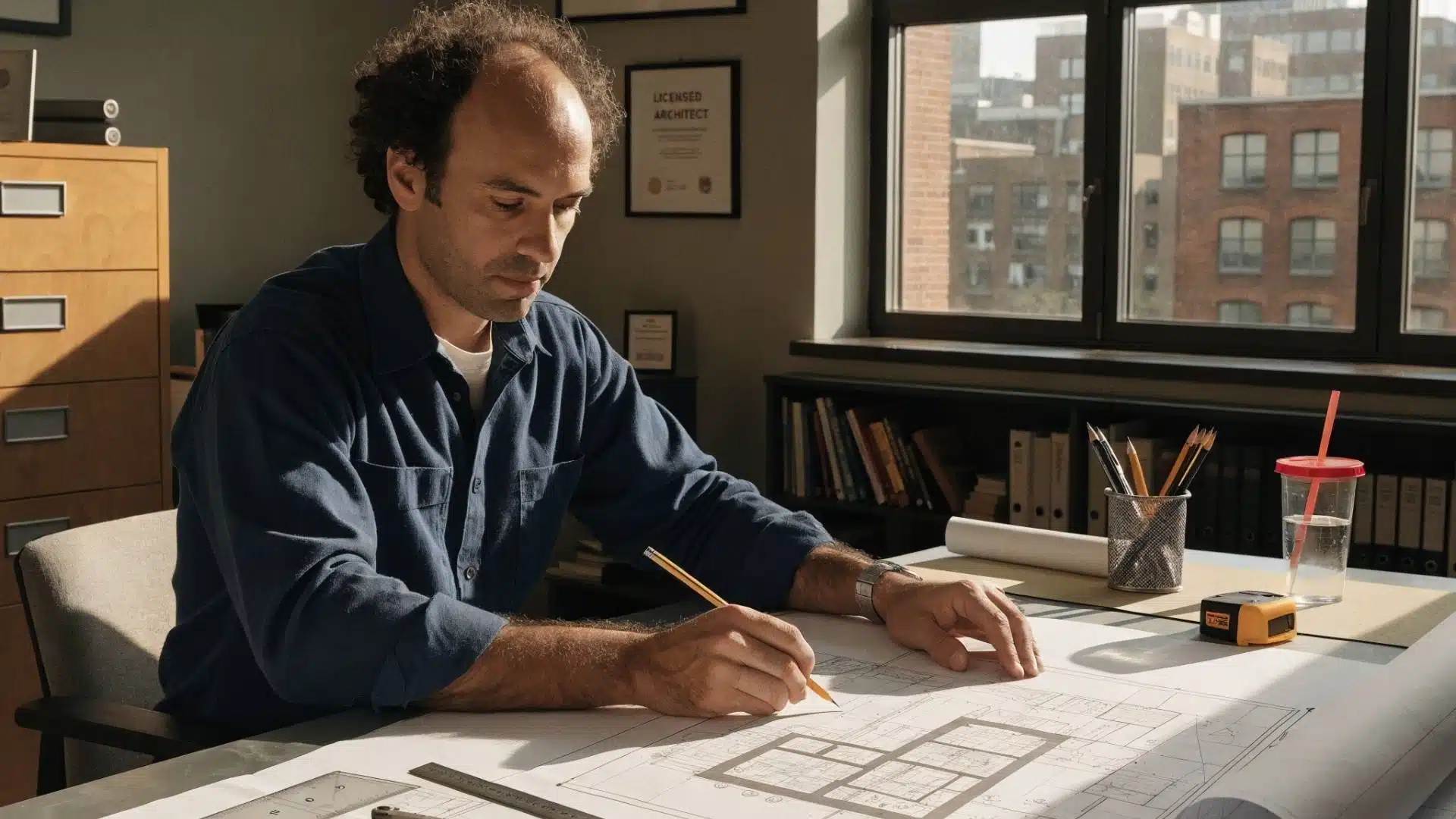 internal-architecture-blueprints-drafting-table