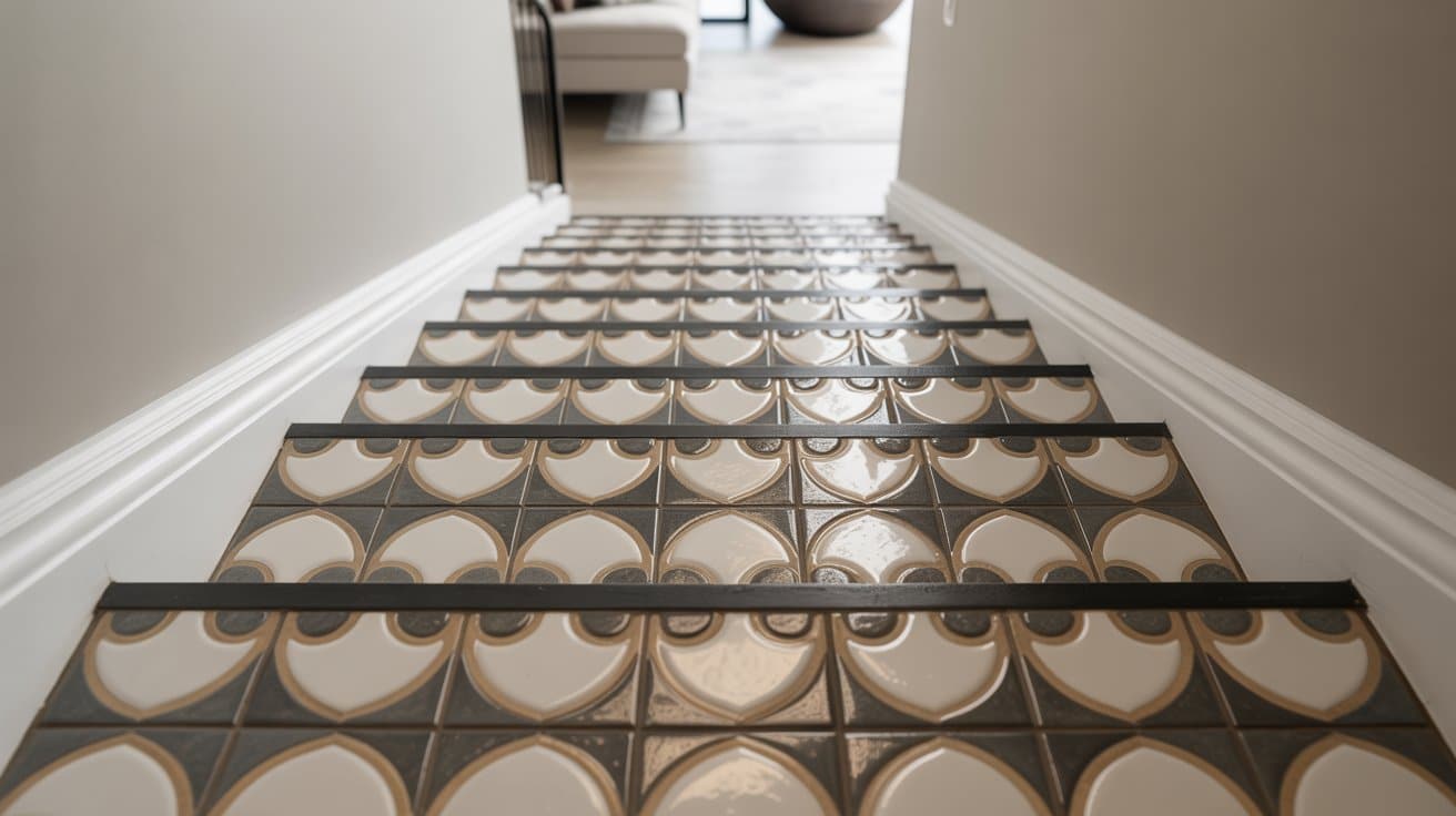 Close-up of stair treads