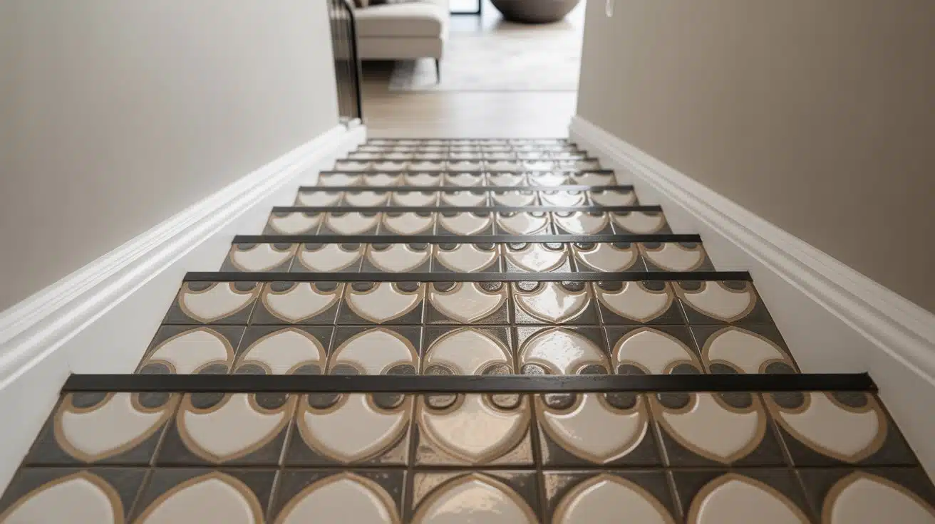 Close-up of stair treads