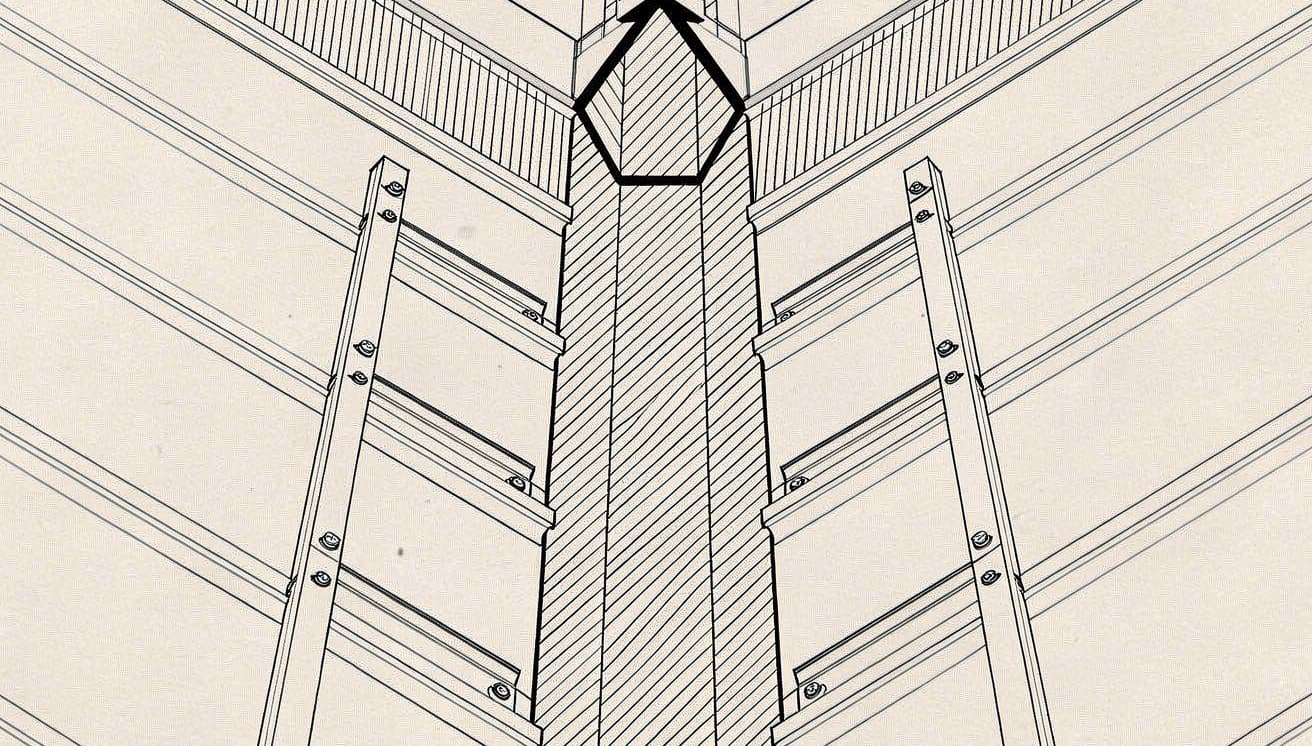 Metal roof valley diagram highlighting the V-shaped area where the two slopes meet