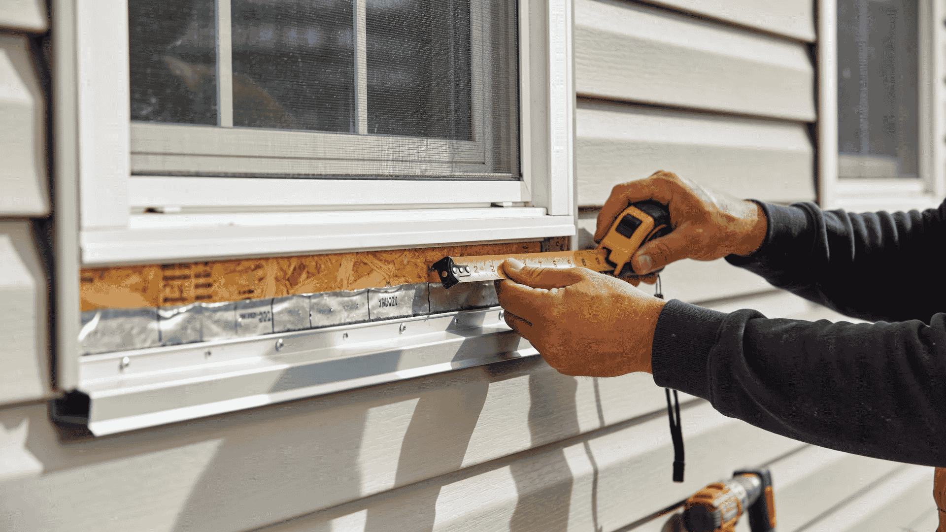 Cutting vinyl siding around window opening with J-channel