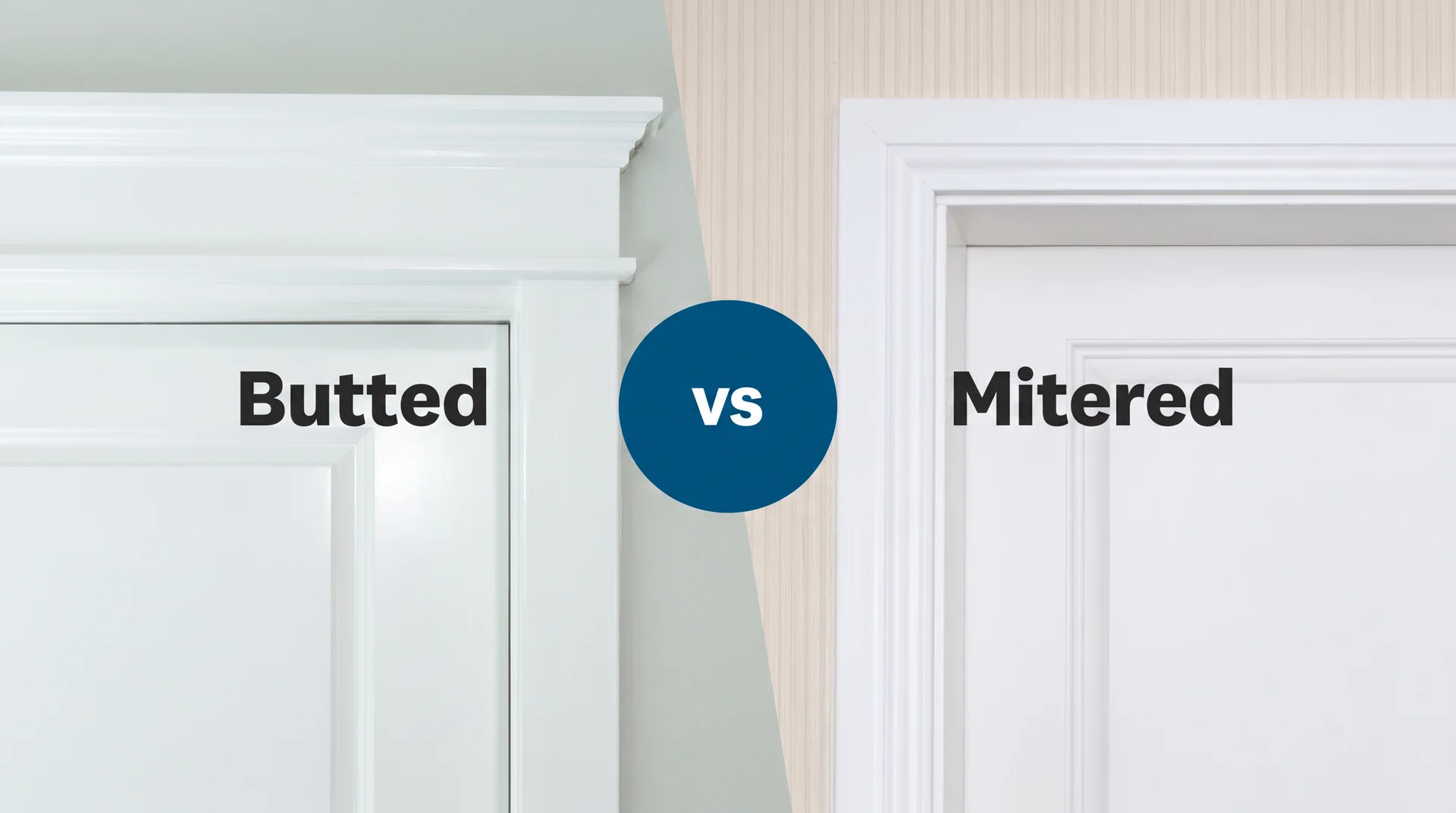 Side-by-side comparison of door joints: a 90-degree square
