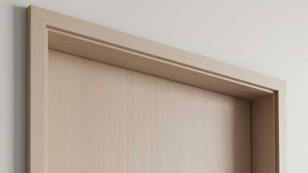Modern flat wooden door casing with clean lines and light natural wood finish