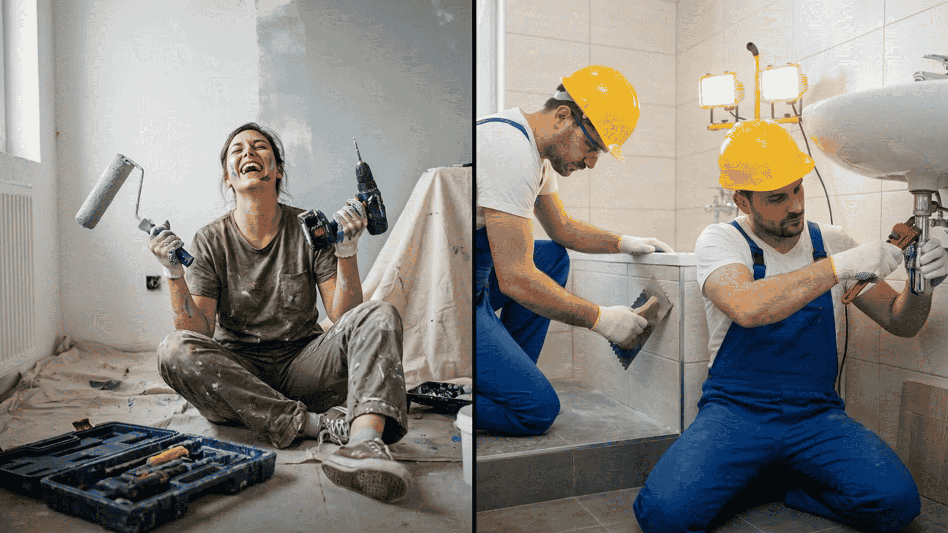DIY vs professional bathroom renovation work